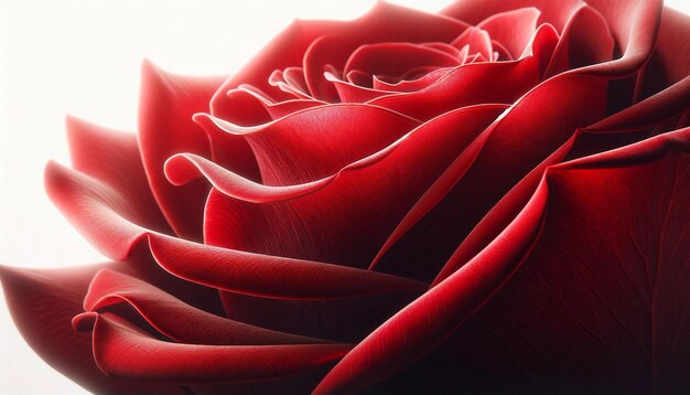 Velvety Red Rose Petal Closeup