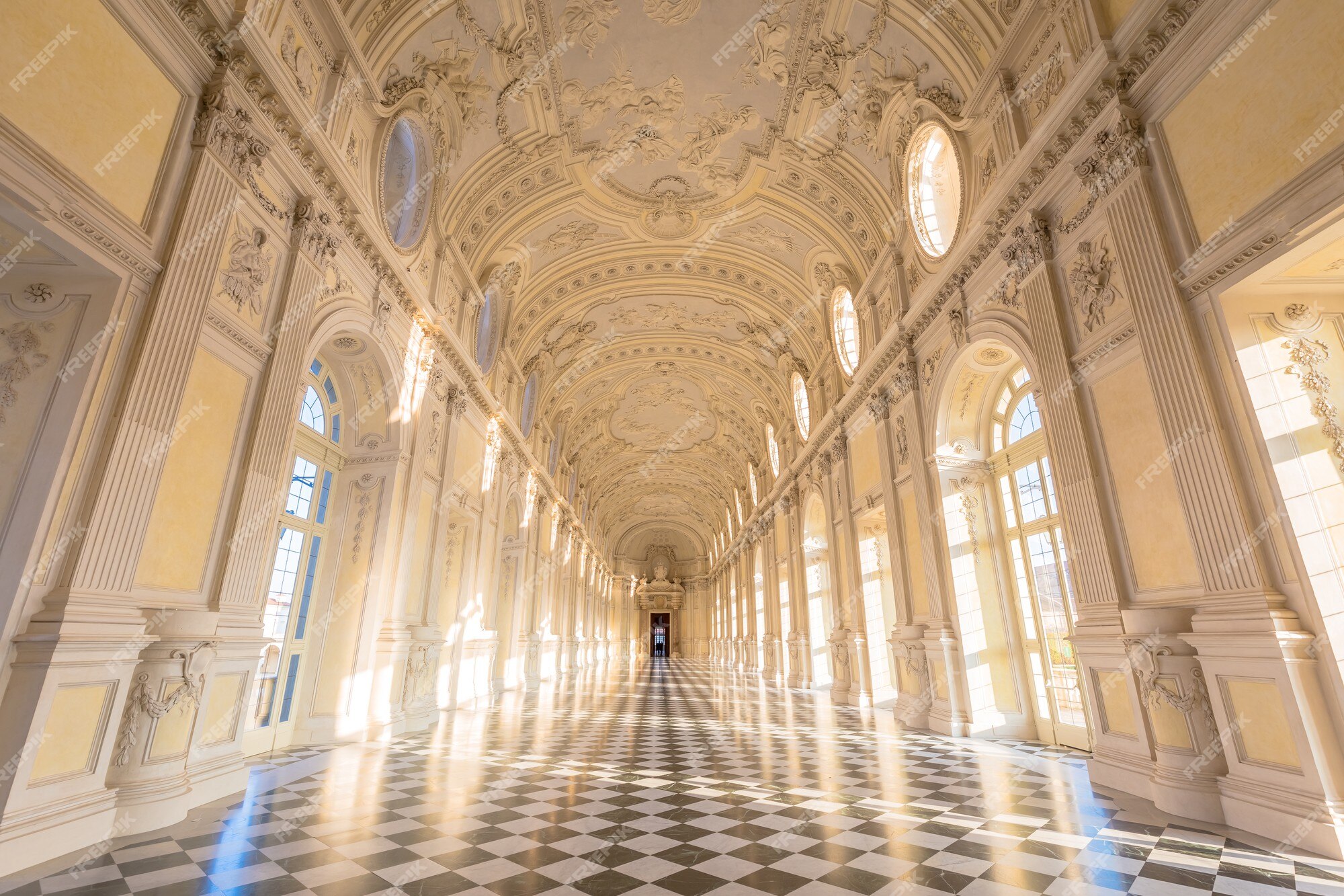 Venaria Reale, Italy - luxury interior old royal palace. Gallery