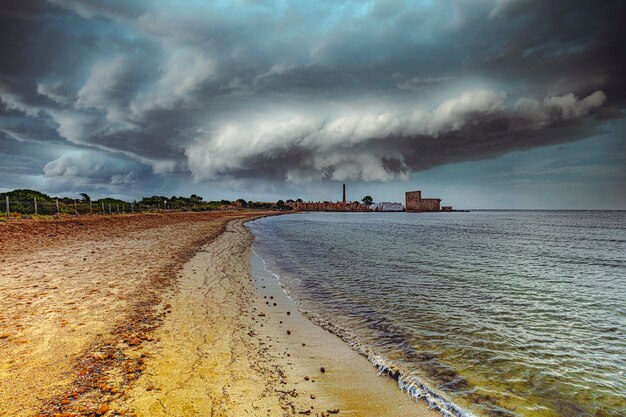 Vendicari beach and coast in Sicily.