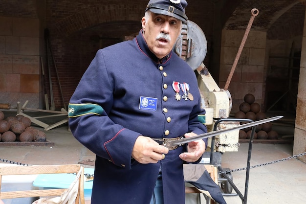 Vendors selling supplies Civil War Reenactmentfort point San francisco