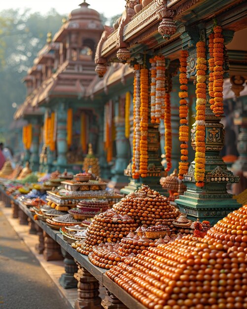 Foto venditori che vendono il tradizionale rath yatra