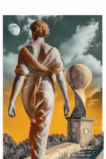 Venera statue collage modern art featuring contemporary interpretations of venera statues a fusion