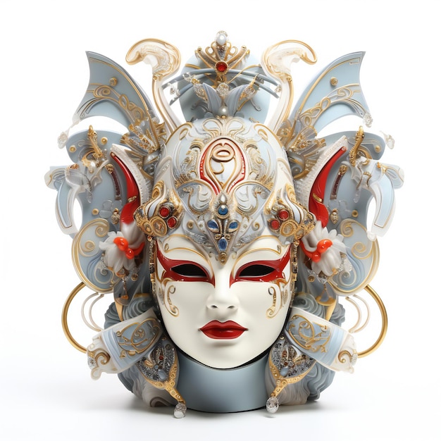 Venetiaans masker geïsoleerd op een witte achtergrond