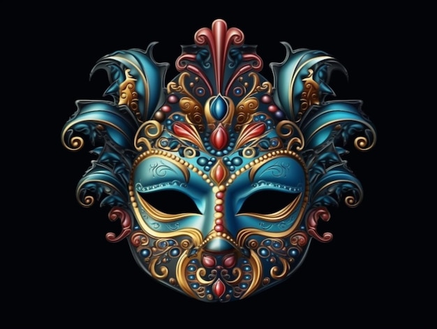 Venetiaanse carnaval partij gezichtsmasker geïsoleerde afbeeldingen AI gegenereerde kunst