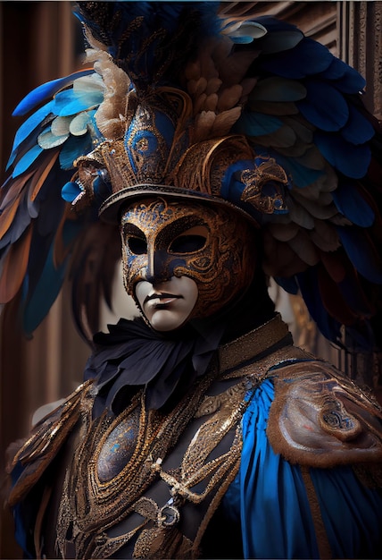 Venetiaanse maskers bij traditionele maskerade