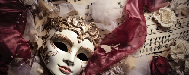 Maschera di carnevale veneziana su sfondo scuro concetto di festa di carnevale sfondi festivi