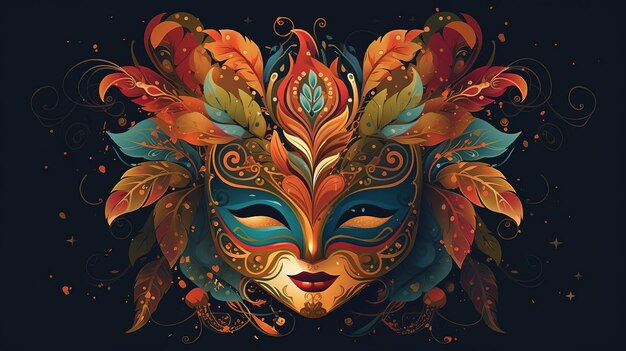 Photo venetian carnival mask generative ai