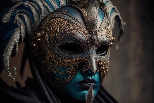 Venetian carnival mask high ultra detailed generative ai