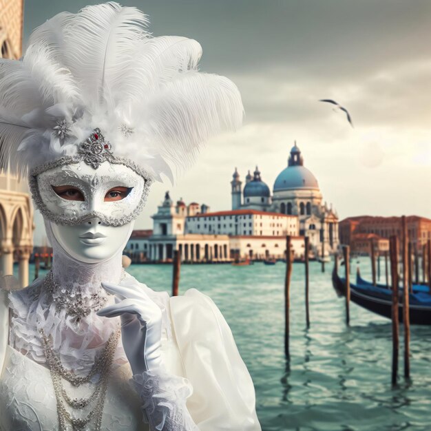 Photo venetian carnival mask illustration