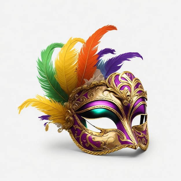 Венецианская карнавальная маска, изолированная на белом