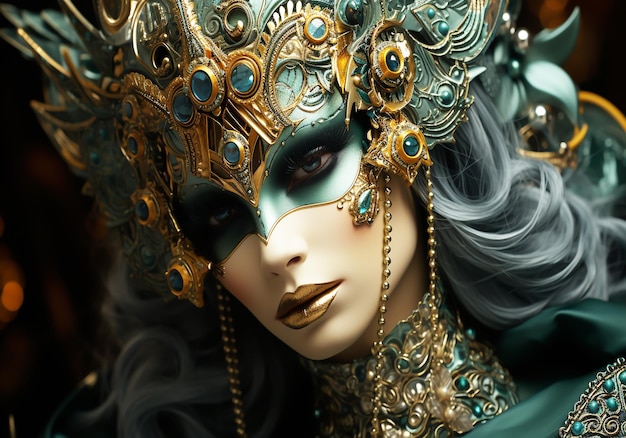 Venetian carnival mask Tradition and glamour AI generated