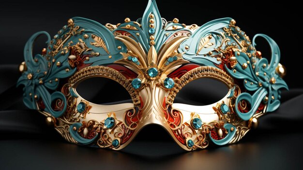 Tema decorativo di maschere di festa del carnevale veneziano un modello di maschera per il carnevale in vista anteriore