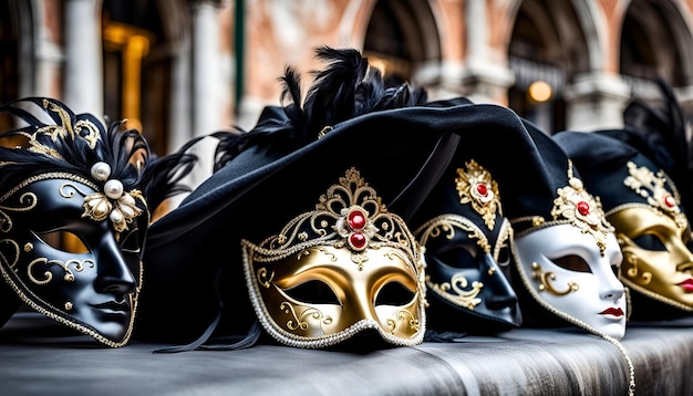 Foto sfondamento della maschera veneziana