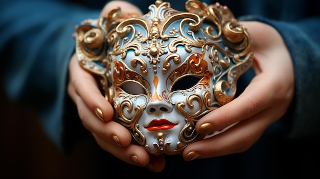 Foto maschera veneziana hd 8k carta da parati stock fotografico