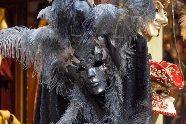 Venetian masks for sale on a market stall