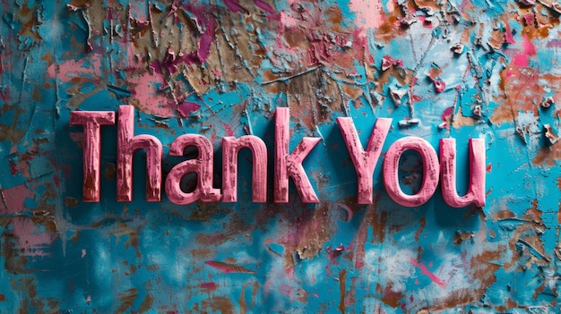 Photo venetian plaster thank you concept creative art poster