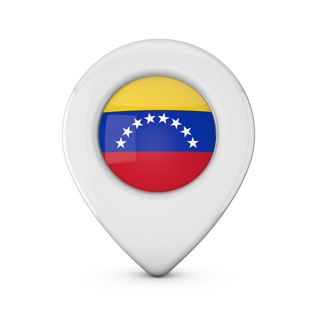 Venezuela flag location marker icon 3D Rendering