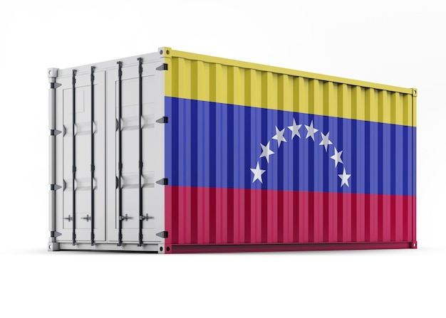 Флаг Венесуэлы на грузовом контейнере
