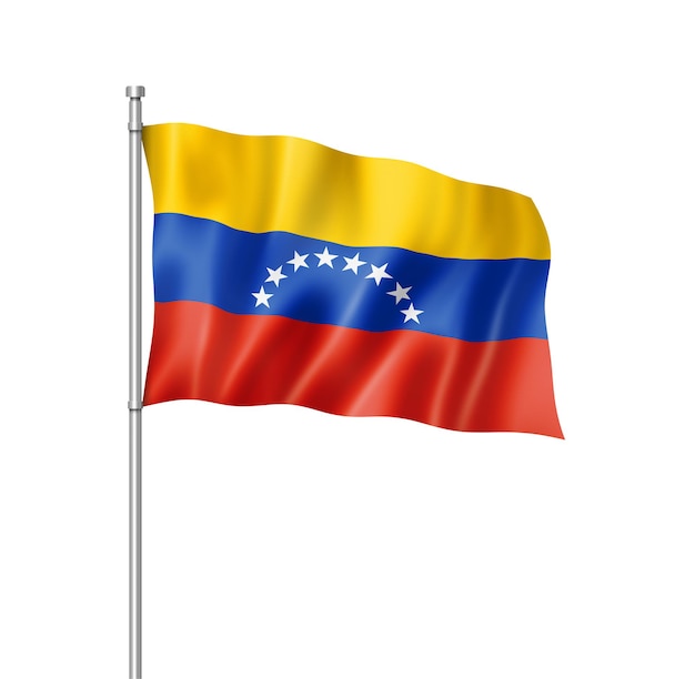 Venezuela flag, three dimensional render, isolated on white