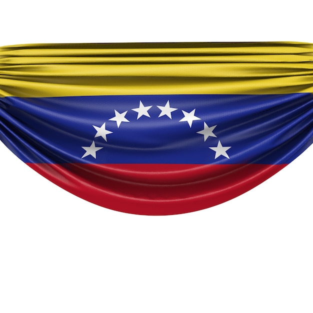 Venezuela national flag hanging fabric banner 3D Rendering