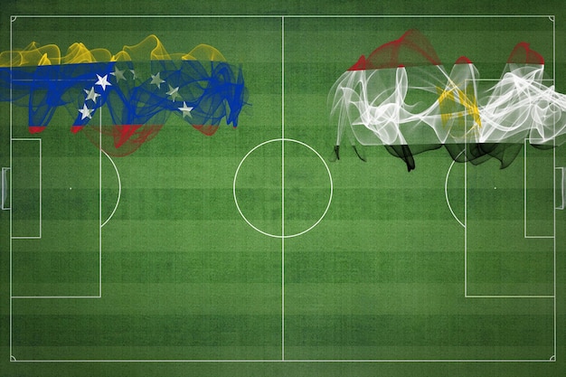 Venezuela vs Egypt Soccer Match national colors national flags soccer field football game Competition concept Copy space