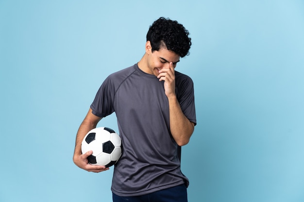 Venezuelan football player man over laughing