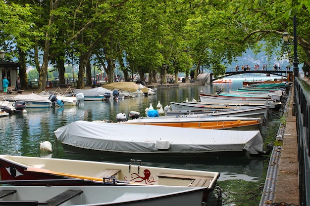 The Venice of the Alps. Bridge of loves or Pont des Amours, over the Vasse canal.