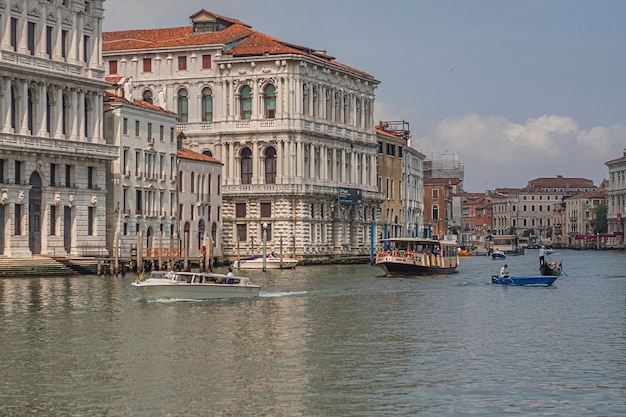 VENICE, ITALY 2 JULY 2020: Canal grande in Venice landscape