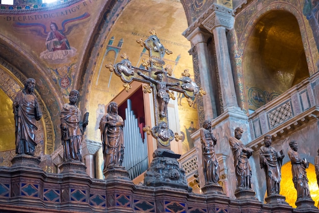 VENICE, ITALY - August 15, 2014: Interior of San Marco Basilica in Venice, Italy