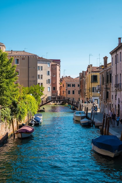 VENICE ITALY August 27 2021 Scenic view of Venice empty canals during daylight