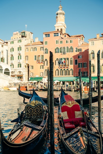 Venice Italy Jun 2020 Venice Grand canal with gondolas Italy in summer Europe