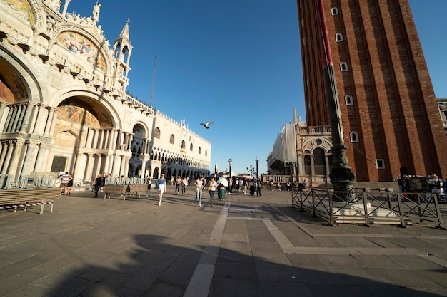 VENICE, ITALY - SEPTEMBER 15 2019 - San marco place full of tourist