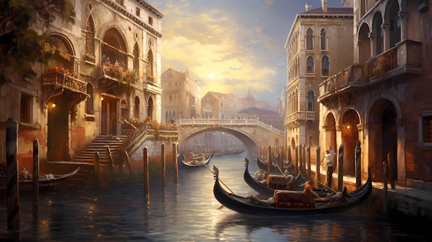 Venice romantic gondolas