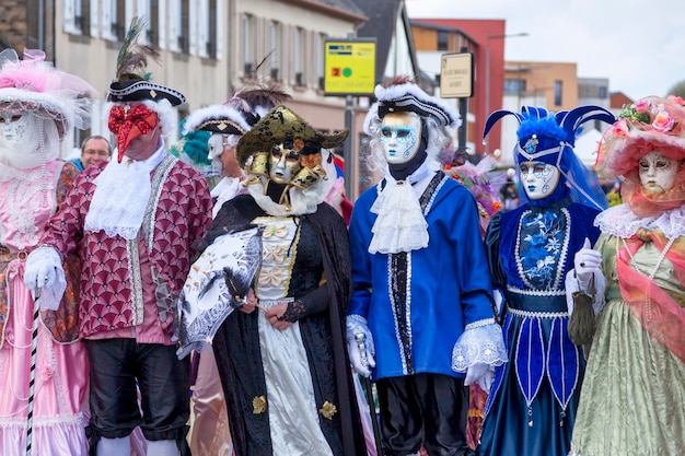 Venitian costumes at the Carnival of Landerneau