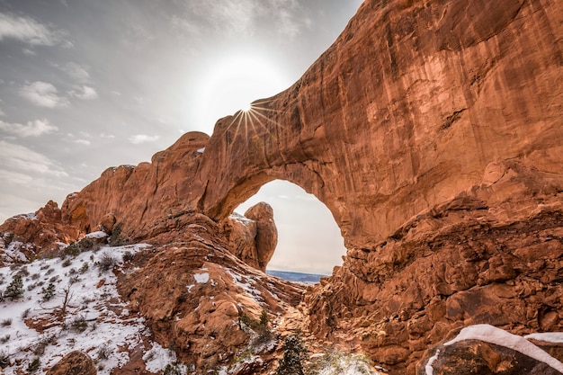 Vensterboog bij Arches National Park in Utah