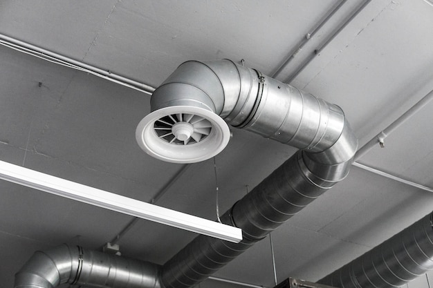 Ventilation system on the ceiling of large buildings