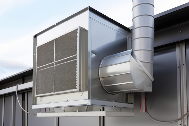 Ventilation system with heat exchanger for warm fresh air created with generative ai