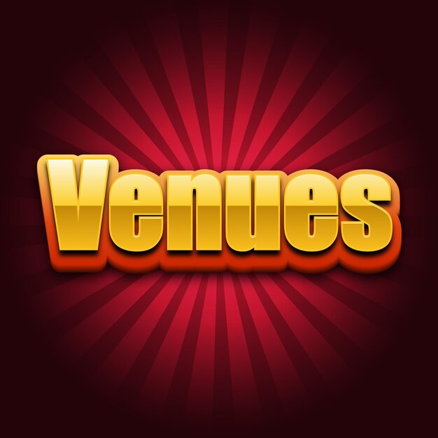 Venues Text effect Gold JPG attractive background card photo
