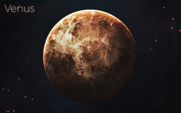 Venus. Realistische planeten van het zonnestelsel. Elementen van deze afbeelding geleverd door NASA
