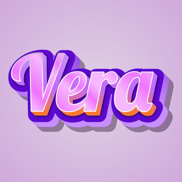 Vera typography 3d design cute text word cool background photo jpg