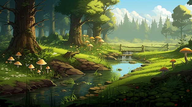 Verbazingwekkend Pixel Art Landschap Een charmante Pixel Art Forest Glade