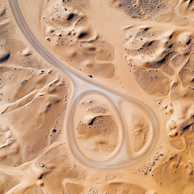 Verbazingwekkend uitzicht op zandduinen en wegen in Dubai Awesomegenerative ai