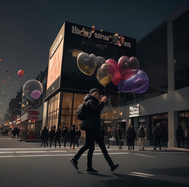 Foto verbazingwekkende black friday winkelen met ballonnen en geschenk dozen en andere afbeeldingen