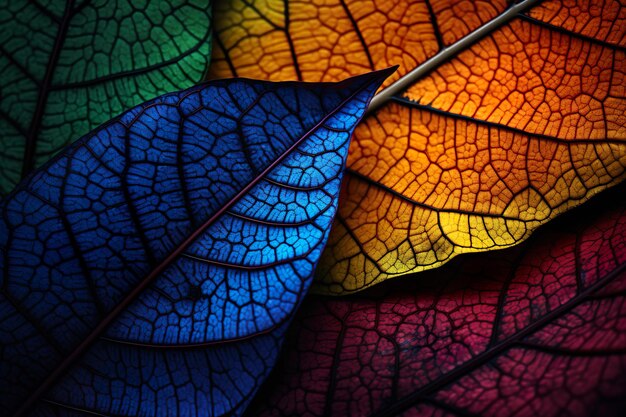 Foto verbazingwekkende blad textuur achtergrond prachtige bladeren abstracte achtergrond natuur achtergrond gemaakt ai