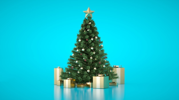 Verbazingwekkende Kerstboom met gouden geschenkdozen