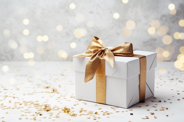 Verbazingwekkende kerstcadeau dozen verjaardag cadeau dozen vreugdevolle viering van het nieuwe jaar in goud gegenereerd door AI