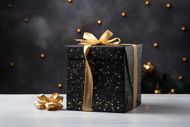 Verbazingwekkende kerstcadeau dozen verjaardag cadeau dozen vreugdevolle viering van het nieuwe jaar in goud gegenereerd door AI