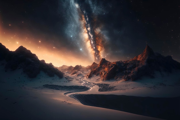 Verbazingwekkende ruimte AIGegenereerd in de Melkweg