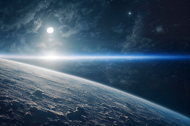 Verbazingwekkende scifi-achtergrond bovennatuurlijke buitenaardse levensvorm in de diepe ruimte, een andere wereld