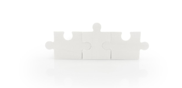 Foto verbindende puzzel zakelijke oplossingen succes en strategie concept
